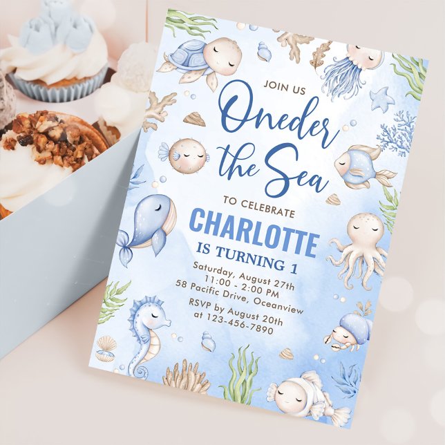 Invitación Oneder The Sea First Birthday Under the Sea (Subido por el creador)