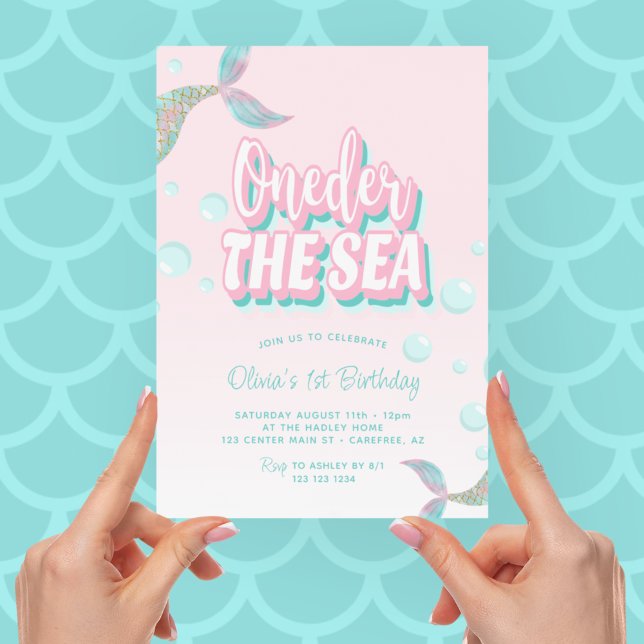 Invitación Oneder The Sea Mermaid 1er cumpleaños (Subido por el creador)