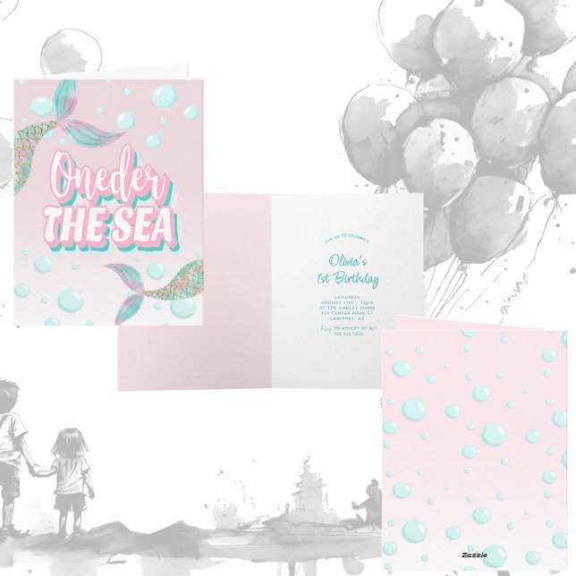 Invitación Oneder The Sea Mermaid 1er cumpleaños (Subido por el creador)