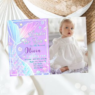 Invitación ONEder The Sea Mermaid 1er cumpleaños foto