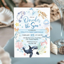 Oneder The Sea Ocean Animals Niños Cumpleaños