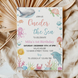 Invitación Oneder The Sea Pastel Birthday Invitation