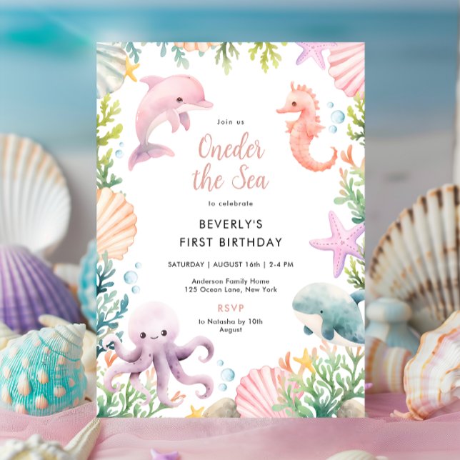 Invitación Oneder The Sea Primer Chica de Cumpleaños (Subido por el creador)