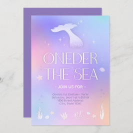 Invitación Oneder the Sea Whimsical Sparkly Mermaid Cumpleaño