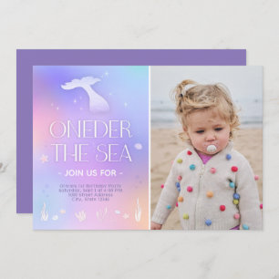 Invitación Oneder the Sea Whimsical Sparkly Mermaid Cumpleaño