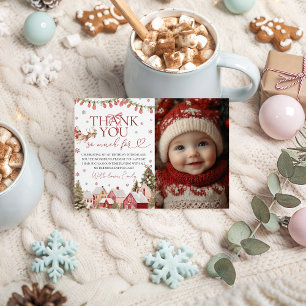 Invitación ONEderful Foto de Navidad Gracias
