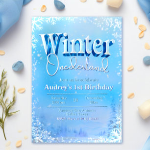 Invitación Onederland de Invierno - Primer cumpleaños