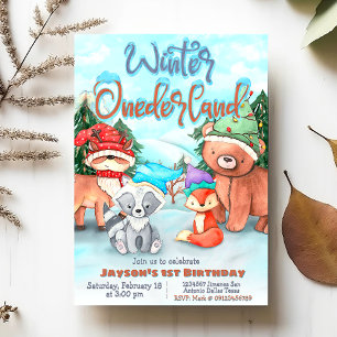 Invitación Onederland de Invierno - Primer cumpleaños