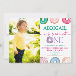 Invitación Ono Sweet Donut 1er cumpleaños foto Fiesta