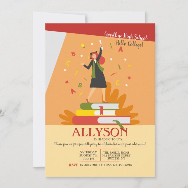 Invitación Onto College Ying Away Fiesta (Anverso)