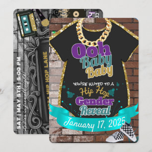 Invitación Ooh Baby Baby Revelación de género Hip Hop Purpur