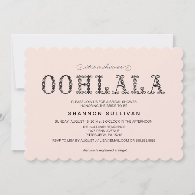 Invitación Ooh, La Bridal Shower (Anverso)