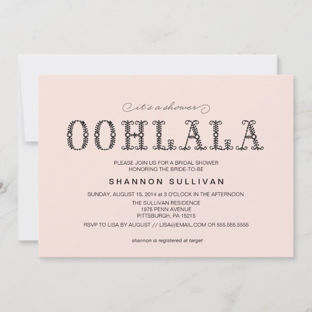 Invitación Ooh, La Bridal Shower (Anverso)