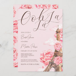 Invitación Ooh La Eiffel Tower Paris Bridal Shower