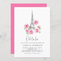 Ooh la la Eiffel Tower Pink Floral Birday Party