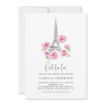 Ooh la la Eiffel Tower Pink Floral Bridal Brunch
