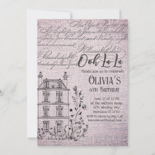 Invitación Ooh La La French Floral Paris Fiesta