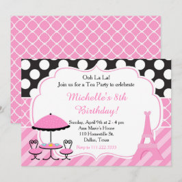 Invitación Ooh la la Paris Tea Birday Party