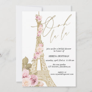 Invitación Ooh La La, tema de París, Despedida de soltera, To