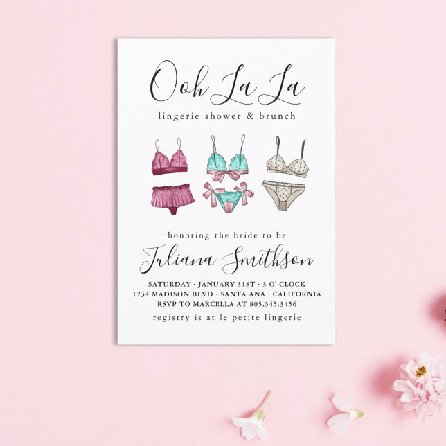 Invitación Ooh La Lingerie Bridal Shower (Subido por el creador)