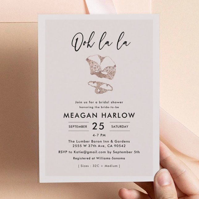 Invitación Ooh La Lingerie Bridal Shower (Subido por el creador)