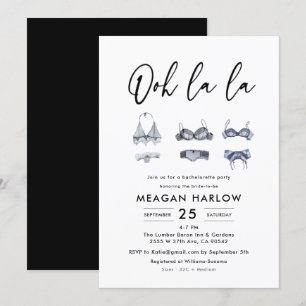 Invitación Ooh La Lingerie Shower Bachelorette Party