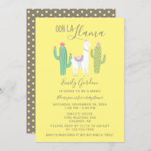 Ooh La Llama Baby Shower lindo amarillo pardo simp