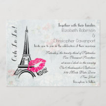 Ooh La Paris Eiffel Tower Wedding Invite