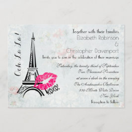 Invitación Ooh La Paris Eiffel Tower Wedding Invite