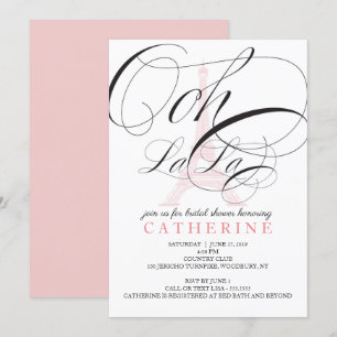 Invitación Ooh La Paris France Bridal Shower