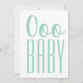 Invitación Ooo Baby Shower Minimalista Green