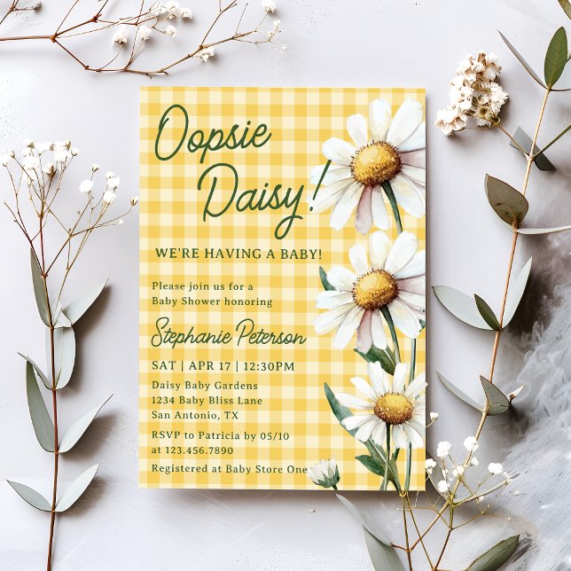 Invitación Oopsie Daisy ¡Estamos Esperando un Bebé Fiesta de  (Subido por el creador)