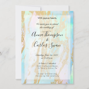 Invitación Opal Gemstone elegante y moderno con detalles en o