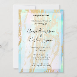 Invitación Opal Gemstone elegante y moderno con detalles en o