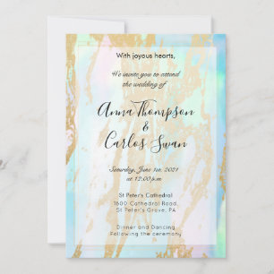 Invitación Opal Gemstone elegante y moderno con detalles en o