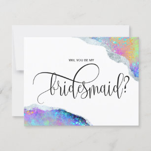 Invitación opal iridiscente moderna, serás mi dama de honor