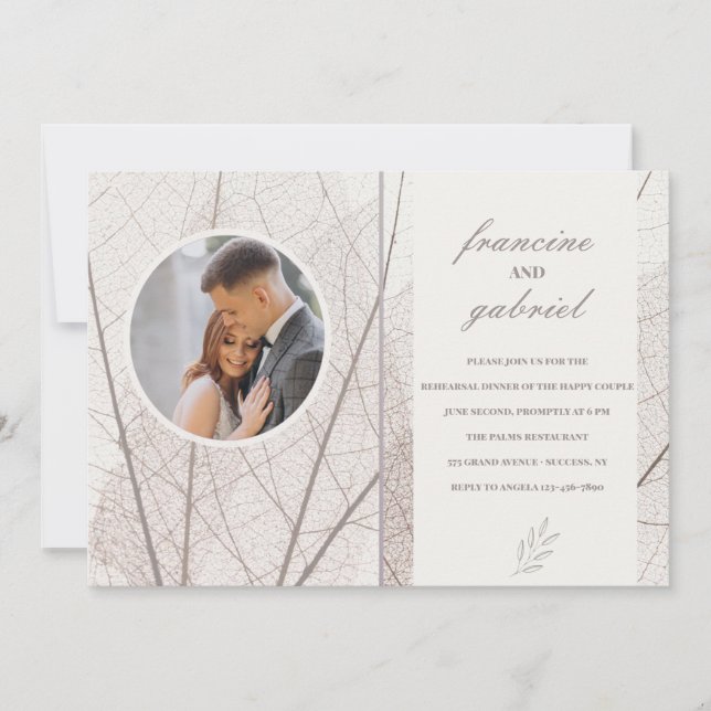 Invitación Opaque deja foto ensayo Fiesta de cena (Anverso)