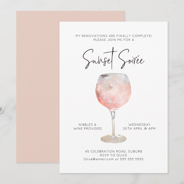 Invitación Opción 2: Soire del atardecer (Anverso / Reverso)