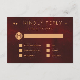 Invitación Opciones de comida para bodas de cobre metálico en