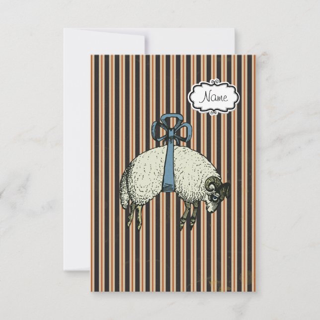 Invitación OPCIONES DE DISEÑADOR DE bonito Bow Sheep™ ~ Invit (Anverso)