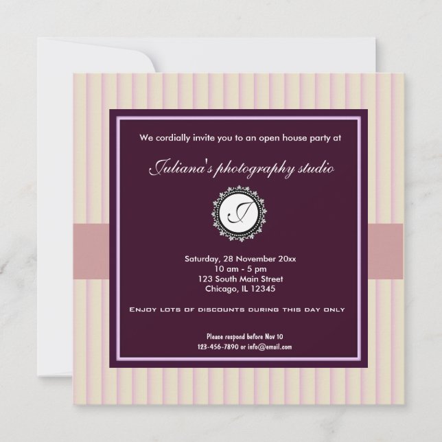 Invitación Open House New Business (Anverso)