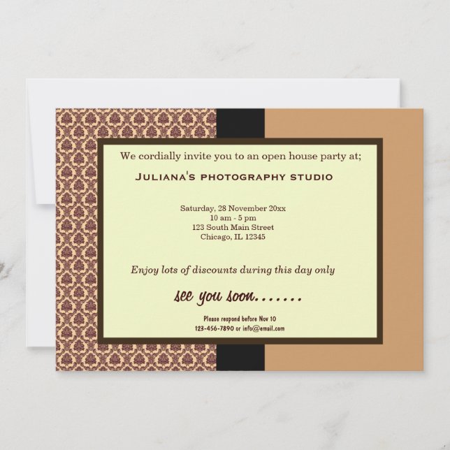 Invitación Open House New Business (Anverso)