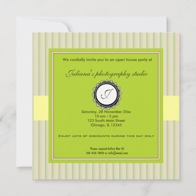 Invitación Open House New Business (Anverso)
