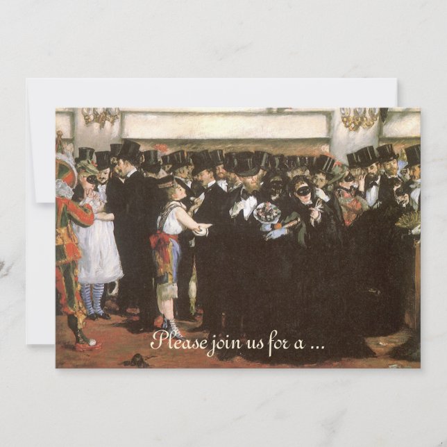 Invitación Ópera de bolas enmascaradas de Manet, Fiesta de No (Anverso)