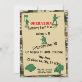 Invitación Operación Cumpleaños Bash Toy Soldado