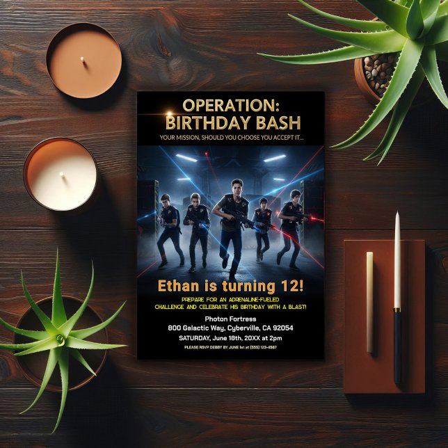 Invitación Operation Birthday Bash Laser Tag (Subido por el creador)