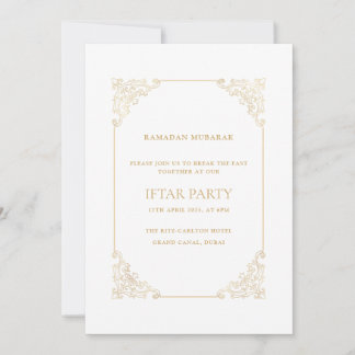 Invitación Opulent Baroque Frame Gold Script Iftar Party