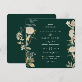Invitación Opulenta Boda de Jardín Dorado