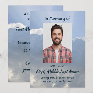 Invitación Oración de foto conmemorativa cielo celestial