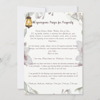 Invitación Oración de Ho'oponopono por la prosperidad